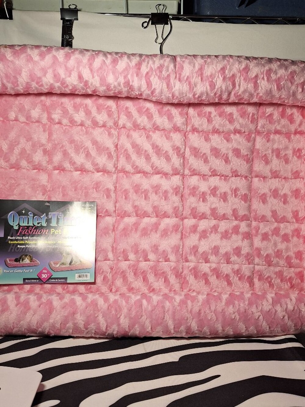 MidWest Homes for Pets QuietTime Fashion Dog Bed, Pink Faux Fur Bolster, 30"